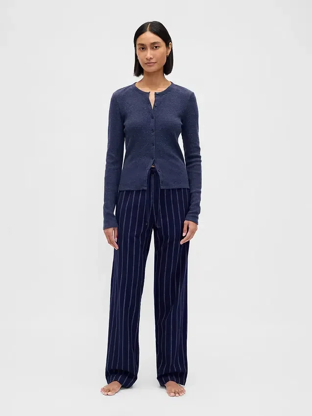 Cardigan de pijama con tejido tipo waffle