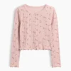 Cardigan infantil de punto acanalado con punto calado