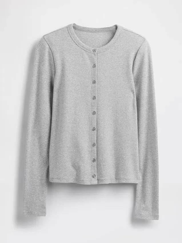 Cardigan moderno de cuello redondo