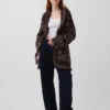 Cardigan tipo chal con flecos de mezcla de algodón