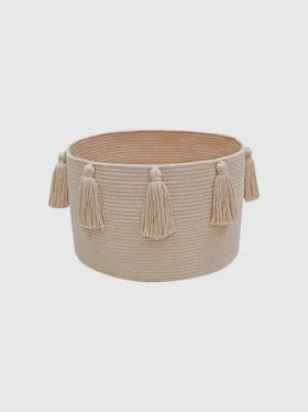 Cesta de Lorena Canals con borlas nuevas, rosa