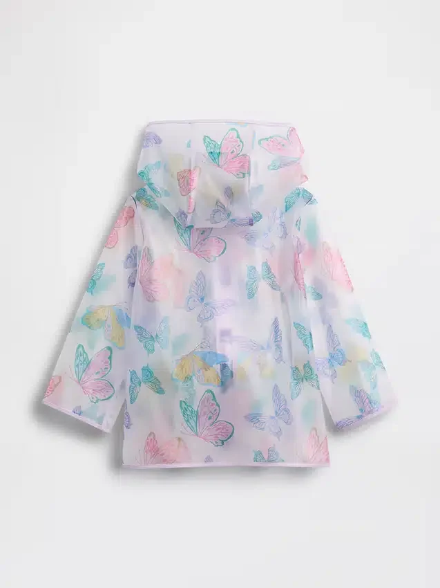 Chamarra impermeable con mariposas para bebés y niños
