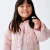 Chaqueta acolchada con bordado floral para bebés y niños