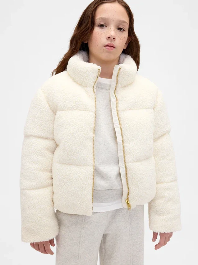 Chaqueta acolchada de sherpa para niños
