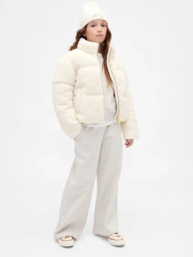 Chaqueta acolchada de sherpa para niños