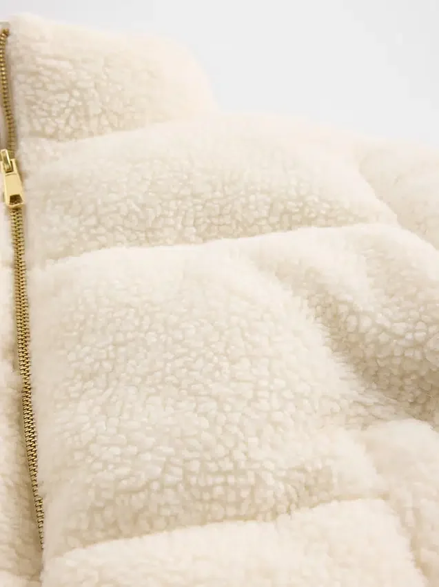 Chaqueta acolchada de sherpa para niños