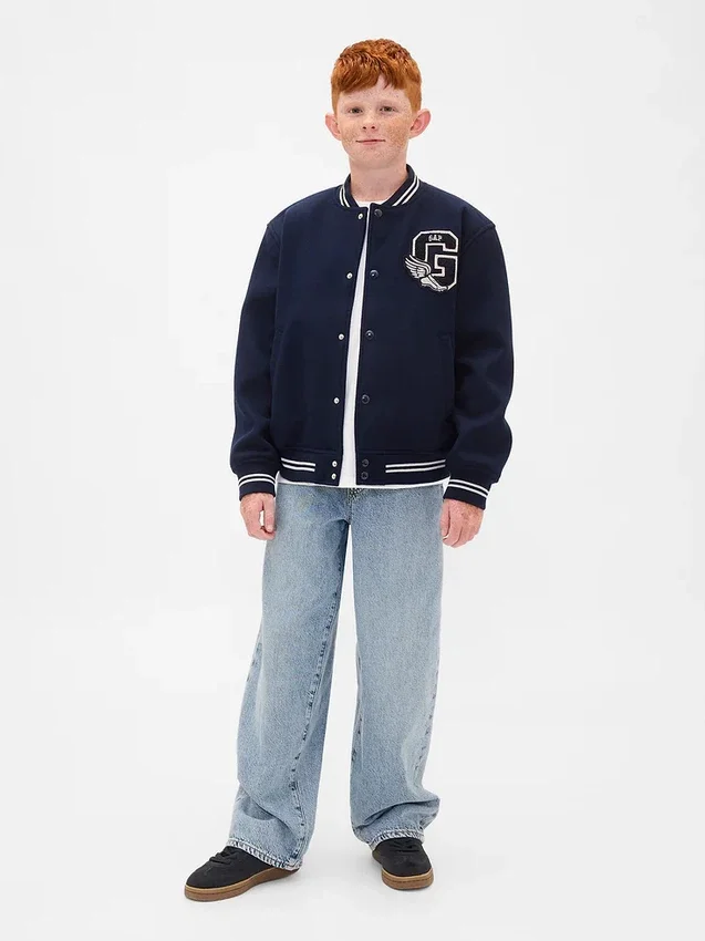 Chaqueta bomber con logo universitario para niños