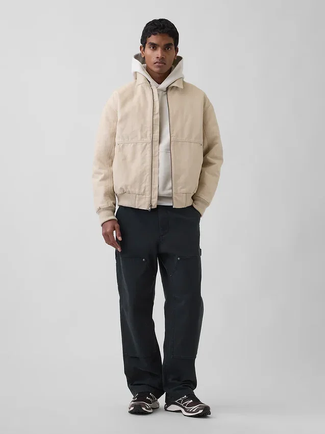 Chaqueta bomber de lona