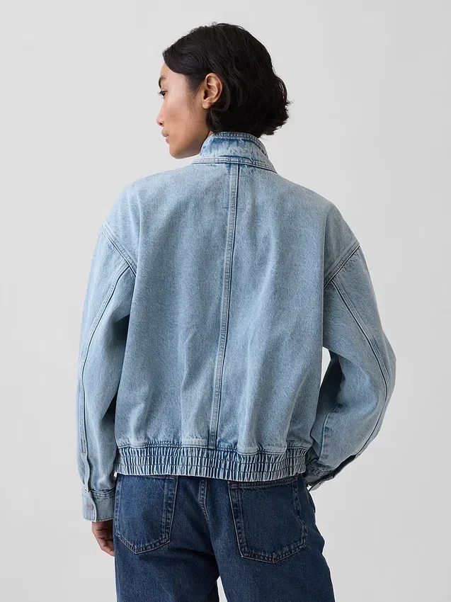 Chaqueta bomber de mezclilla de corte oversize