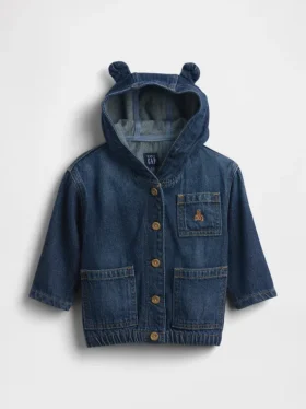 Chaqueta con capucha de mezclilla ultrasuave para bebés