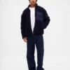 Chaqueta con cremallera de sherpa reciclado y logo extragrande