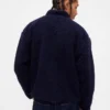 Chaqueta con cremallera de sherpa reciclado y logo extragrande