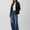 Chaqueta con cremallera oversize de peso pesado para adultos