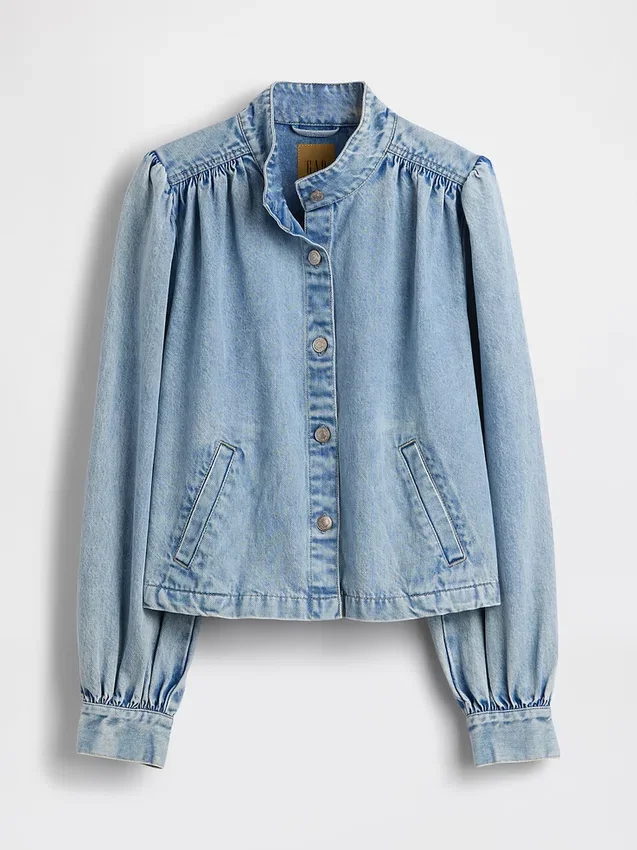 Chaqueta corta de mezclilla estilo swing