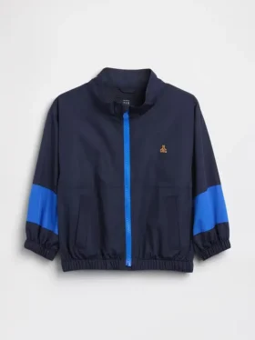 Chaqueta cortavientos reciclada con bloques de color para bebés y niños pequeños