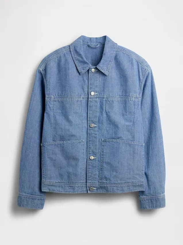Chaqueta cuadrada de cambray