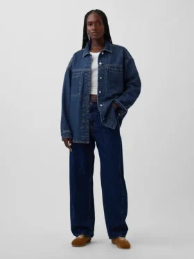 Chaqueta de camisa de mezclilla oversize