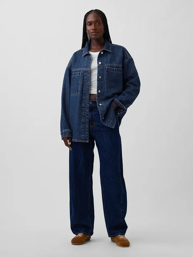 Chaqueta de camisa de mezclilla oversize