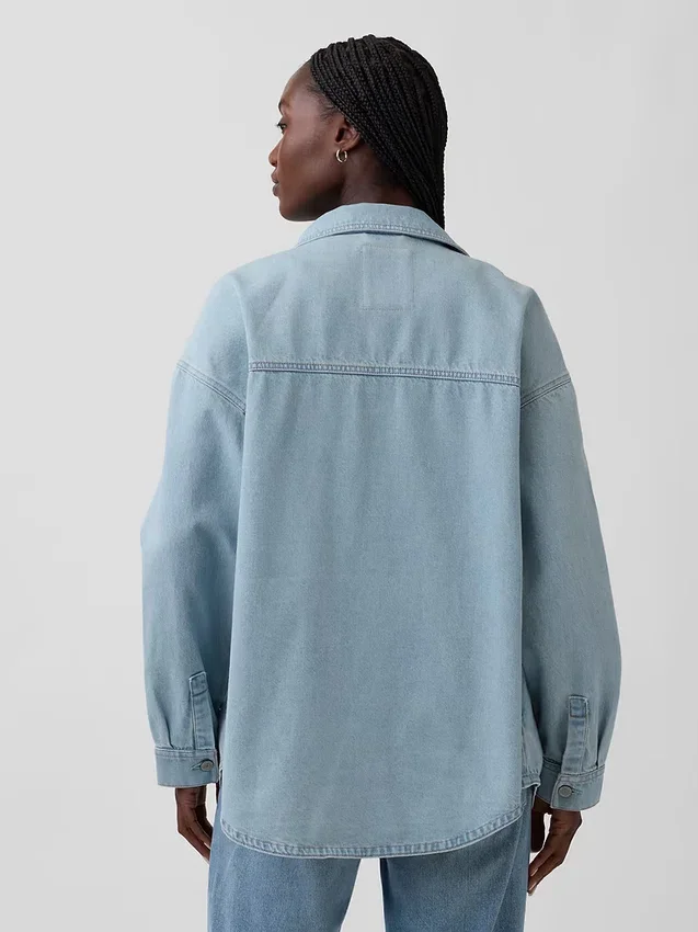 Chaqueta de camisa de mezclilla oversize