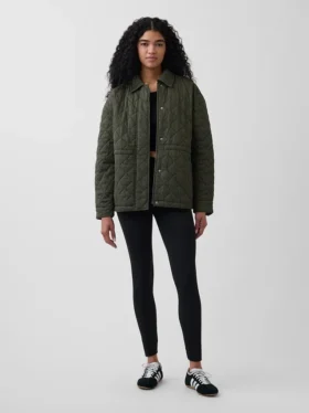 Chaqueta de campo acolchada con cinturón
