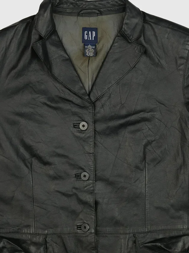 Chaqueta de cuero Gapvintage para mujer de los años 90 - L