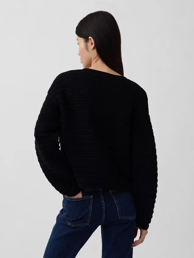 Chaqueta de jerséu texturada 100 % algodón