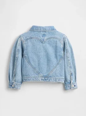 Chaqueta de mezclilla con corazón para bebés y niños