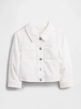 Chaqueta de mezclilla con ojales para bebés y niños