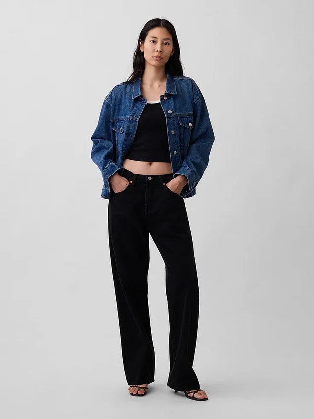 Chaqueta de mezclilla icónica de corte oversize