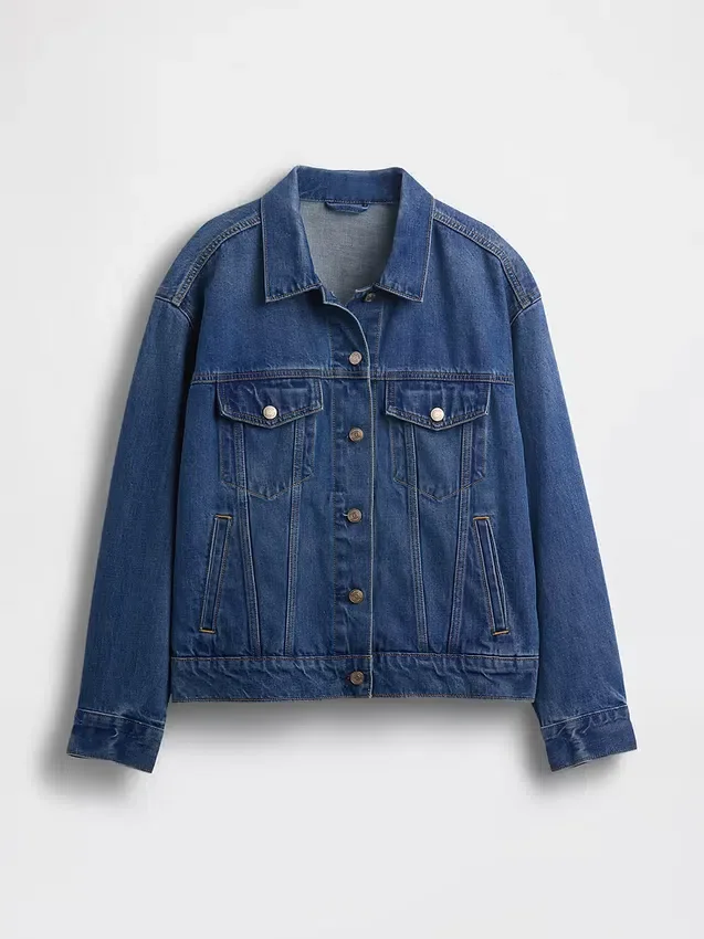 Chaqueta de mezclilla icónica de corte oversize