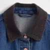 Chaqueta de mezclilla larga y ajustada