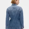 Chaqueta de mezclilla larga y entallada