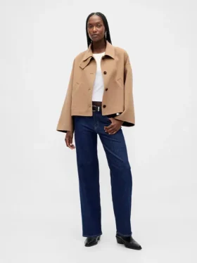 Chaqueta holgada de mezcla de lana
