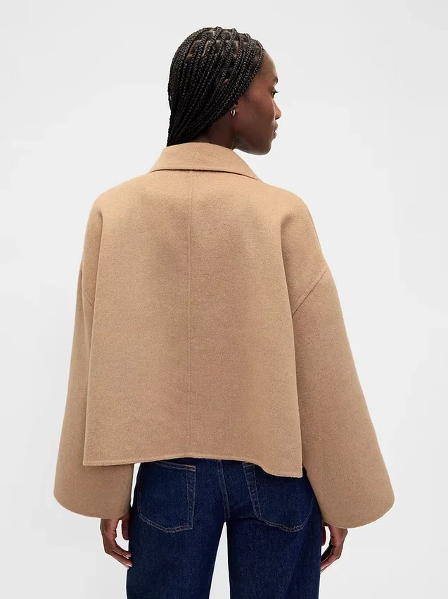 Chaqueta holgada de mezcla de lana