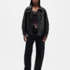 Chaqueta oversize de cuero vegano