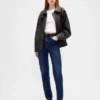 Chaqueta oversize de cuero vegano