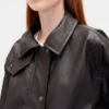 Chaqueta oversize de cuero vegano