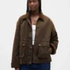 Chaqueta tipo «barn» de lona encerada