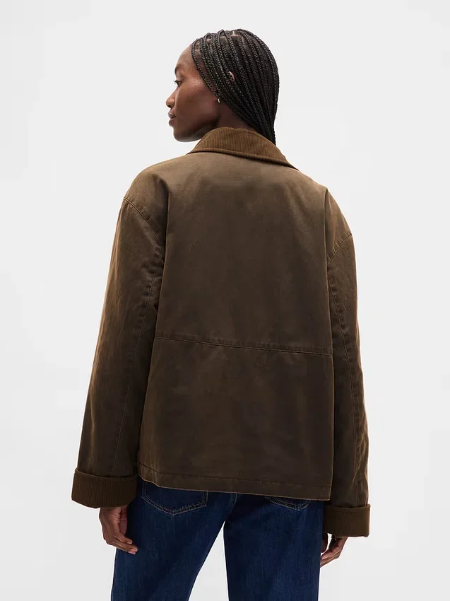 Chaqueta tipo «barn» de lona encerada