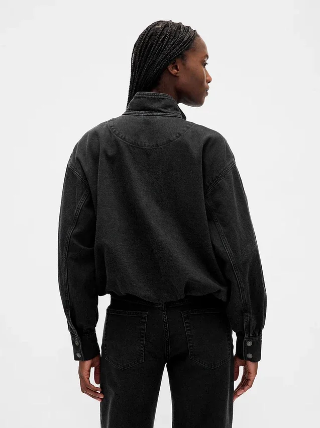 Chaqueta tipo burbuja de mezclilla