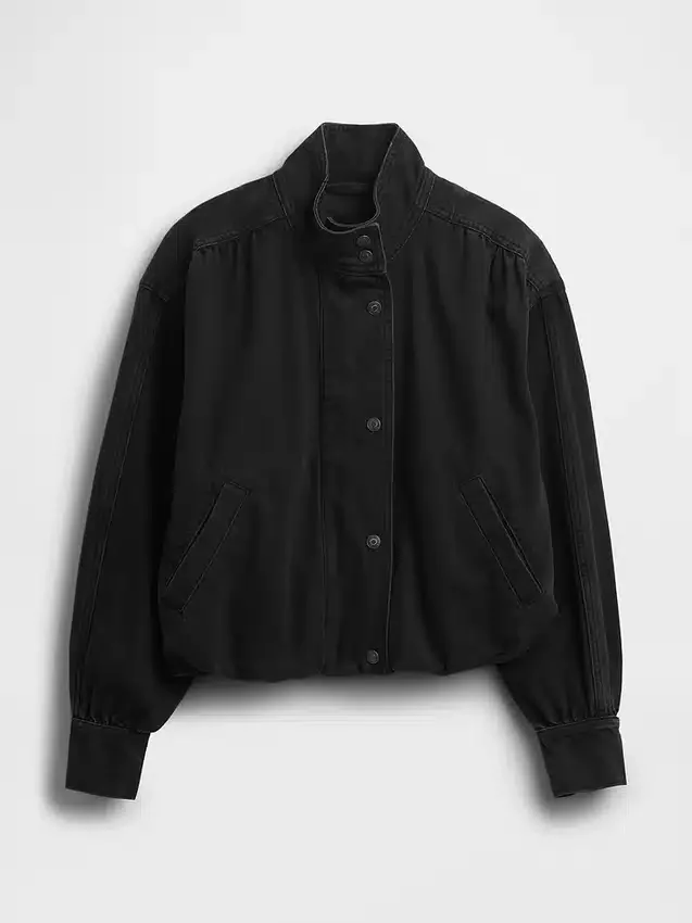 Chaqueta tipo burbuja de mezclilla