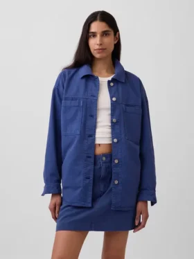 Chaqueta tipo camisa de corte oversize