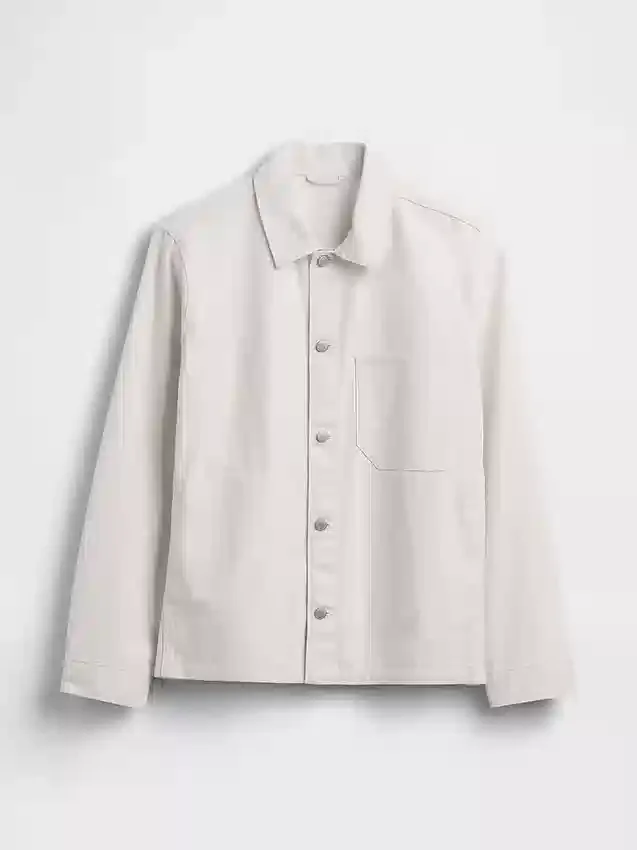 Chaqueta tipo camisa holgada de lona
