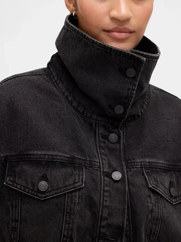 Chaqueta tipo capullo oversize de mezclilla