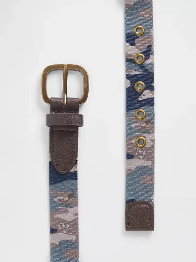 Cinturón de malla con estampado de camuflaje para niños