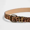 Cinturón de pelo de becerro con estampado de leopardo