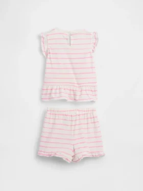 Conjunto de bebé con volantes de fresa