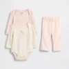 Conjunto de body de algodón orgánico para bebé (paquete de 3)