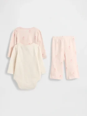 Conjunto de body de algodón orgánico para bebé (paquete de 3)