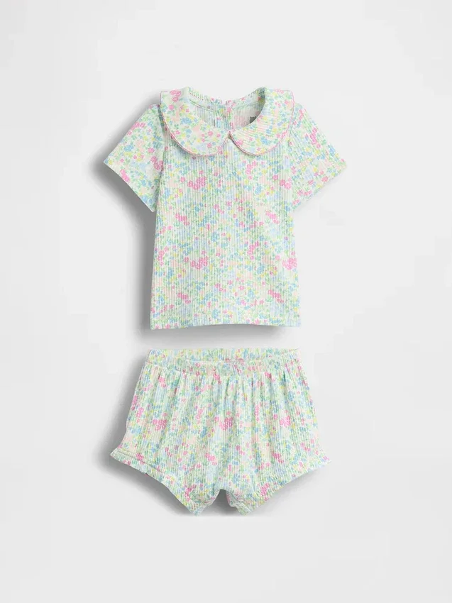 Conjunto de body Peter Pan de punto fino para bebé